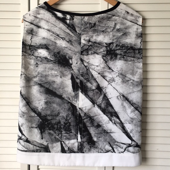 Helmut Lang Mason Abstract Marble Geometric Print Top M - Picture 5 of 9